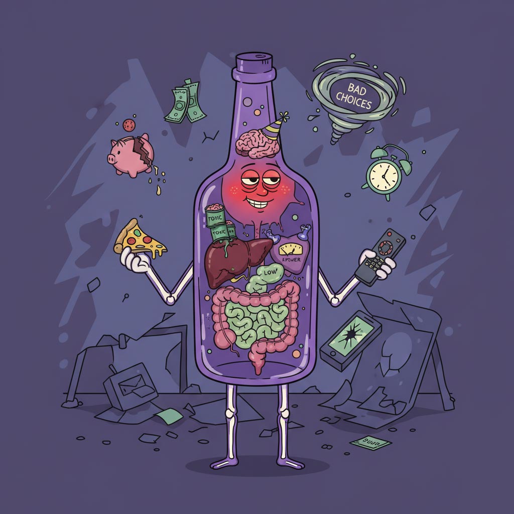 تاثیر الکل روی بدن